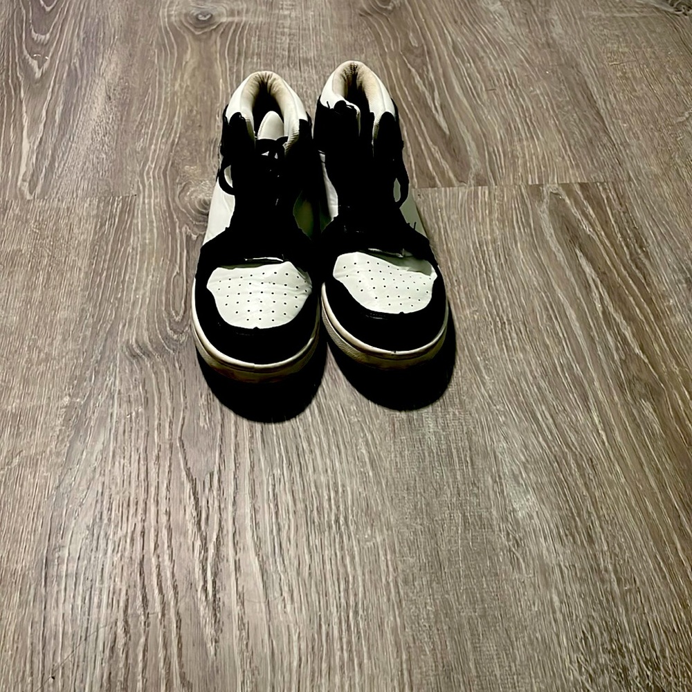 Black and white shoes
